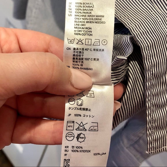 💚3 /$35, H&M Striped Dress Shirt, GUC - Picture 8 of 9